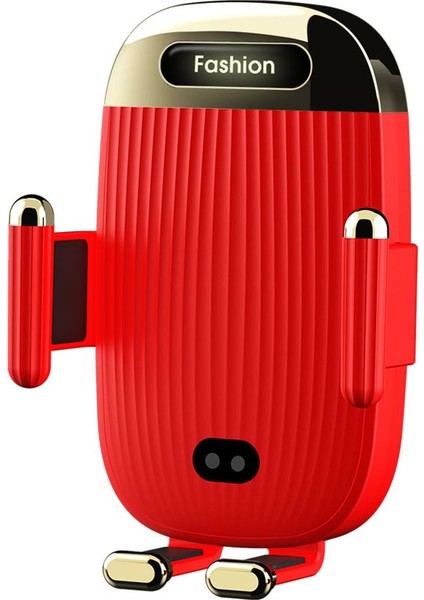 S18 15W Araç Kablosuz Şarj Cihazı Telefon Tutucu, Renk: Vantuz Braketli Kırmızı (Yurt Dışından)