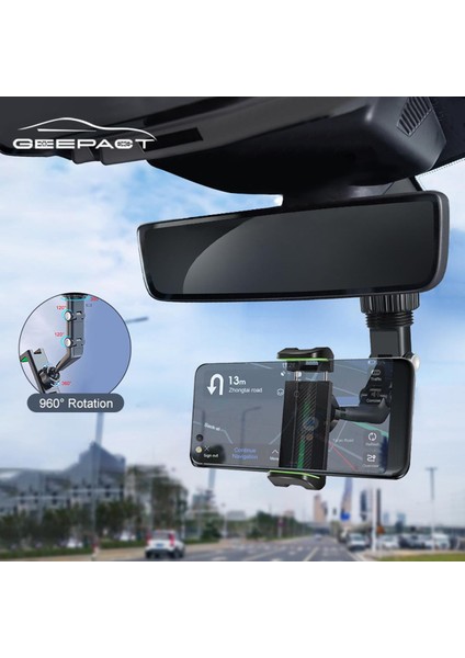 Geepact Universal Araç Cep Telefonu Braketi Standı Çok Fonksiyonlu Araç Telefonu Tutucu Dikiz Evrensel Tutucu Gizli Klip Akıllı Telefon Döner (Yurt Dışından)
