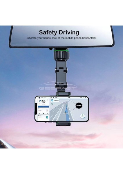 Geepact Universal Araç Cep Telefonu Braketi Standı Çok Fonksiyonlu Araç Telefonu Tutucu Dikiz Evrensel Tutucu Gizli Klip Akıllı Telefon Döner (Yurt Dışından) fırsatları