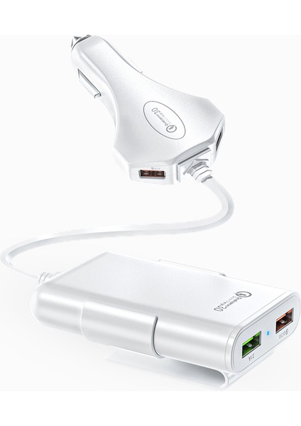 Portlu Araç Şarj Cihazı 4usb Araç Şarj Cihazı Kablolu Araç Şarj Cihazı Evrensel USB Qc3.0 Hızlı Araç Şarj Cihazı Ön Arka Koltuk Adaptörü Cep Telefonu (Yurt Dışından) fiyatları