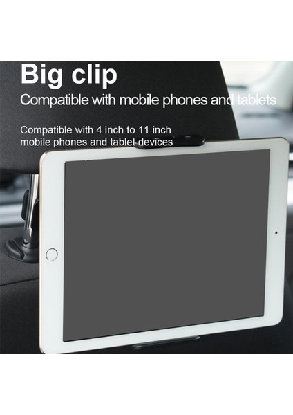 Redcolourful Araç Telefonu Tutucu Kafalık Braketi 360 Derece Dönme Ayarlanabilir Evrensel Arka Koltuk Arka Yastık iPad Tablet Için Standı (Yurt Dışından) indirimleri