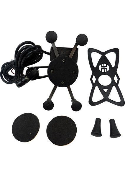 Evrensel Motosiklet Cep Telefonu Tutucu Montaj Kelepçesi USB Şarj Ayarlanabilir 360 Derece Dönebilen (Yurt Dışından) fiyatları