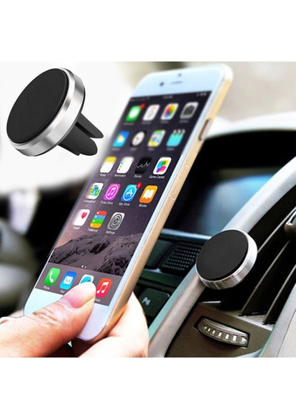 Arabada Evrensel Manyetik Cep Telefonu Tutucu Braketi Hava Firar Telefon Montajı, Apple Mıknatıslar Için Telefonlar Için - Gümüş (Yurt Dışından) modelleri