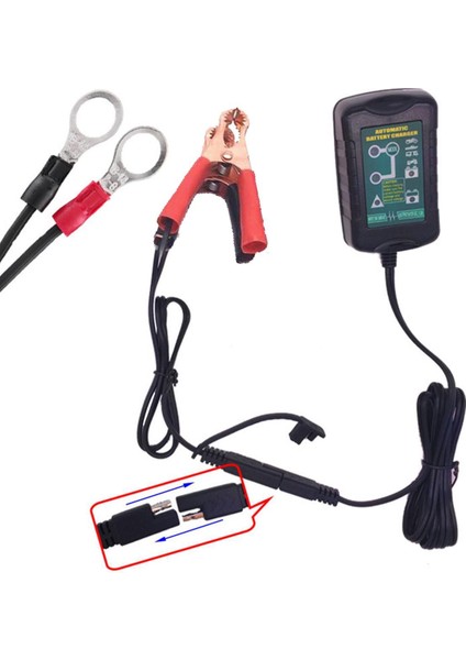 Taşınabilir 6V 12V Araç Şarj Cihazı 100-240V Motosiklet Utv Rv Için LED Göstergesi (Yurt Dışından)