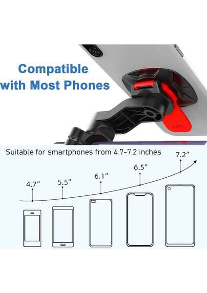 Dağ Bisikleti Telefon Montajı-1set x Cep Telefonu Tutucu Seti-Siyah & Kırmızı (Yurt Dışından)