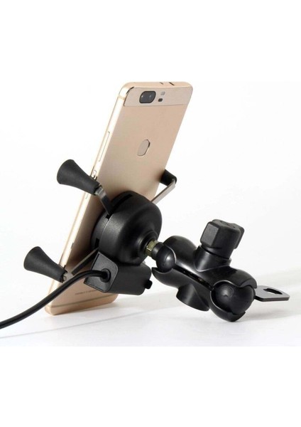 Evrensel Su Geçirmez Braket Motosiklet Motosiklet Telefon Tutucu Ayna Montaj Kelepçesi + USB Hızlı Şarj Cep Telefonu Aksesuarları (Yurt Dışından) modelleri