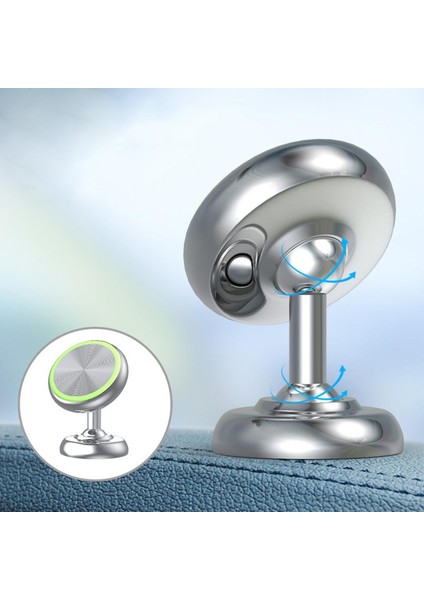 Araba Alüminyum Alaşımlı Manyetik Cep Telefonu Tutucu, Renk: Gümüş (Yurt Dışından)