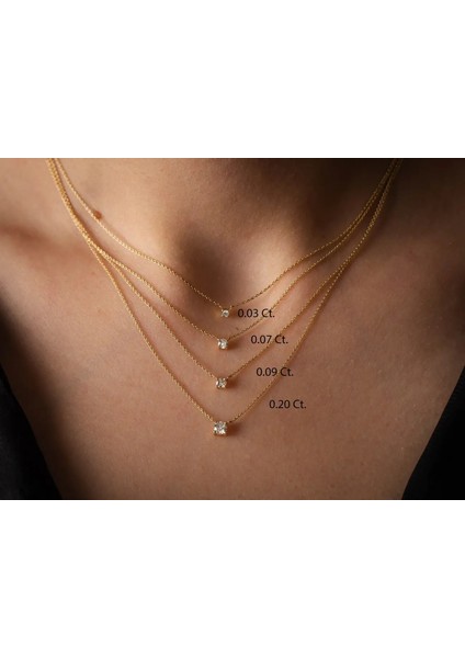 0.07 Ct. Minimal Pırlanta Kolye modelleri