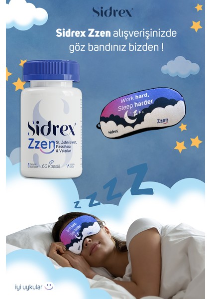 Sıdrex Zzen Passiflora, Valerian Ve Sarı Kantaron Ekstreleri İçeren Takviye Edici Gıda 60 Kapsül fiyatları