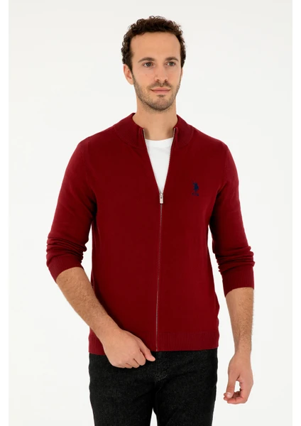 U.S. Polo Assn. Erkek Bordo Triko Hırka 50293526-VR014