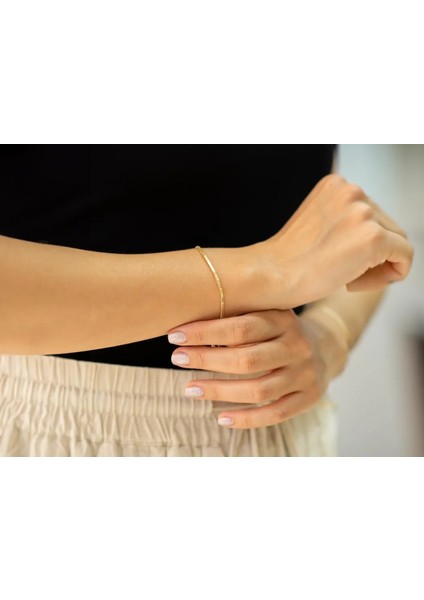 Altın Küp Zincir Bileklik