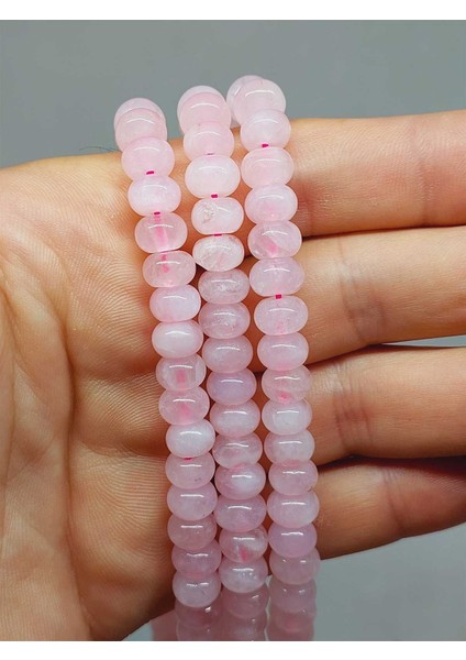 Pembe Kuvars Taşı Rondela Kesim 5X8MM Dizi (54316) fiyatları