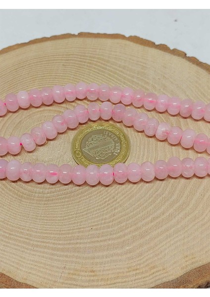 Pembe Kuvars Taşı Rondela Kesim 5X8MM Dizi (54316) modelleri