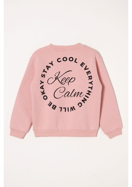 Yazı Baskılı Toz Pembe Renk Kız Çocuk Sweat fiyatları