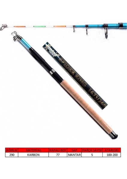 1473 Spider King Teleskopik Kamış 100-200GR 390 cm