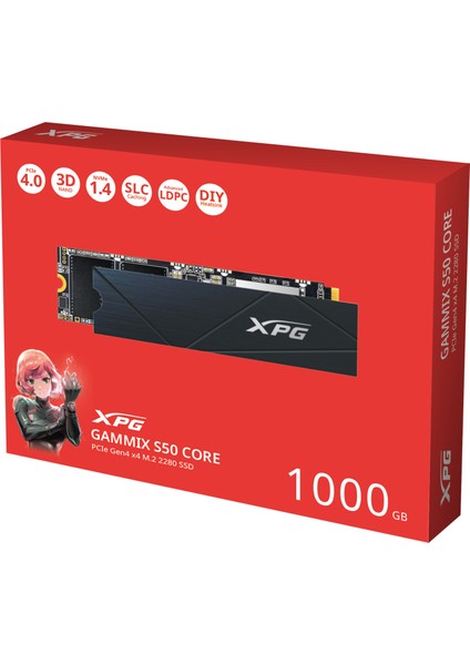 GAMMIX S50 CORE PCI-E 1000GB NVME SGAMMIXS50C-1000G-CS 3500-2200MBPS/3D-NAND