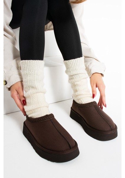 Lisa Kahverengi Süet Kadın Içi Kürklü sabo Ev Terliği indirimleri
