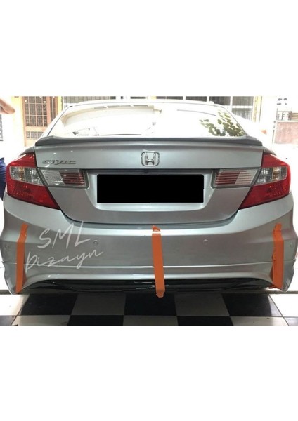 Honda Civic Fb7 (2012-2016) Modulo Arka Ek-Difüzör (Plastik) Boyasız Fb7 Arka-Difizör-Bodykit-Ek