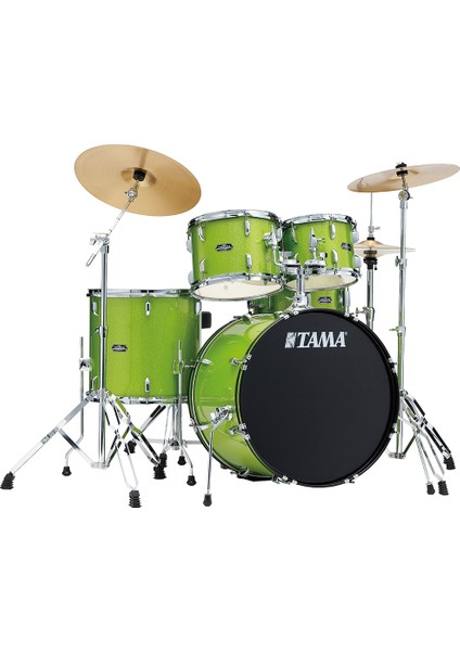 ST50H6C-LGS Stagestar Lime Green Sparkle 5 Parça Aksamlı ve Zilli Akustik Davul Seti