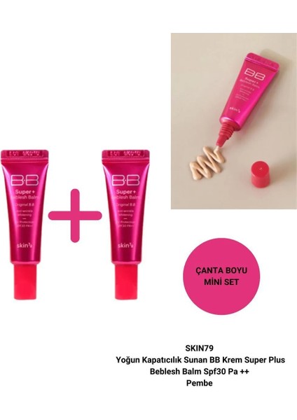 Yoğun Kapatıcılık Sunan Bb Krem Super Plus Beblesh Balm Spf30 Pa ++ Pembe Mini Set