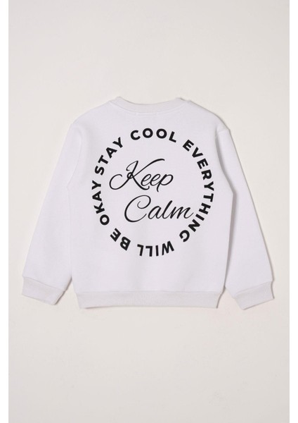 Yazı Baskılı Beyaz Renk Kız Çocuk Sweat fiyatları