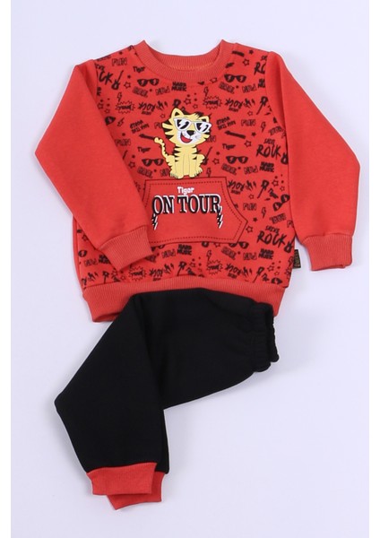 Erkek Bebek 3 Iplik Eşofman Takımı Kaplan Baskılı A48 fiyatları