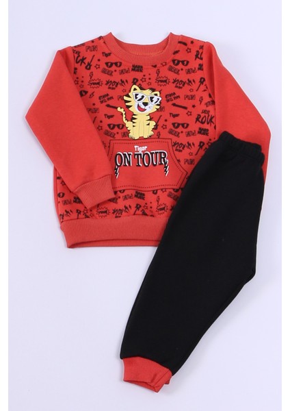 Erkek Bebek 3 Iplik Eşofman Takımı Kaplan Baskılı A48 modelleri