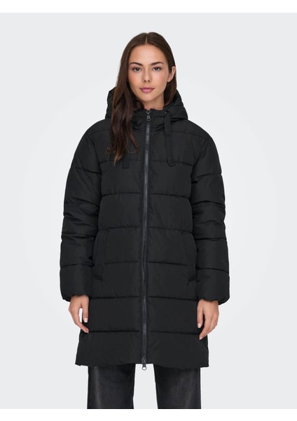Onlclaıre Puffer Hood Coat cc Siyah Kadın Mont 15323232