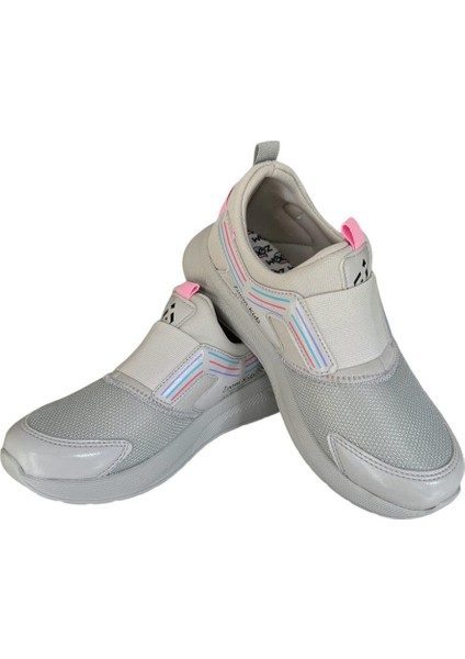 Çocuk Lastikli Spor Ayakkabı Gri-Pembe