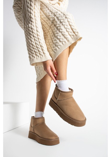 Mely Vizon Süet Kalın Tabanlı Içi Kürklü Kadın Bot fiyatları