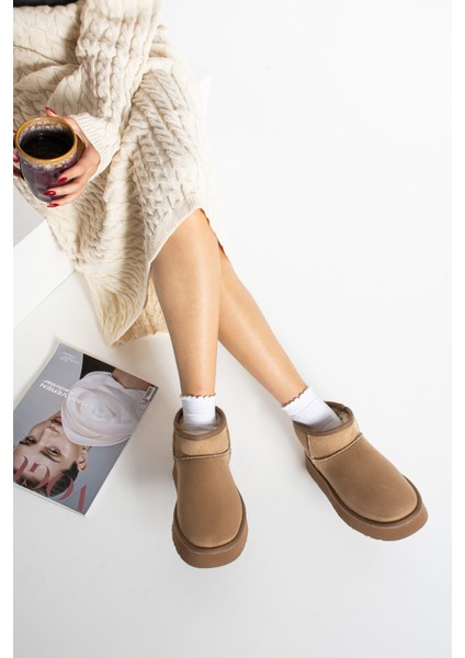 Mely Vizon Süet Kalın Tabanlı Içi Kürklü Kadın Bot modelleri