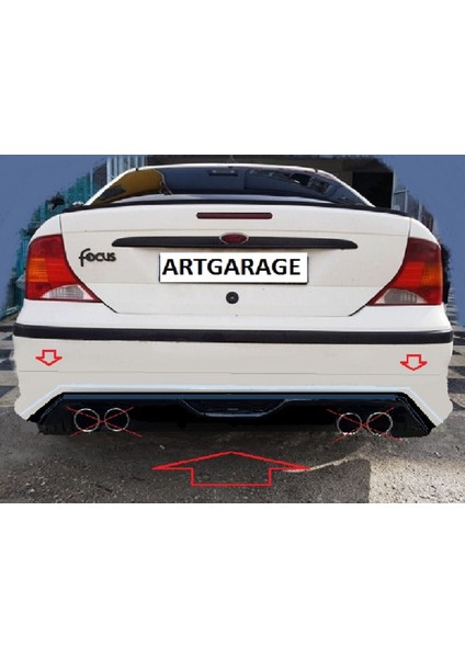 Focus 1 Sedan Custom Arka Tampon Eki-Fiberglass-Boyasız