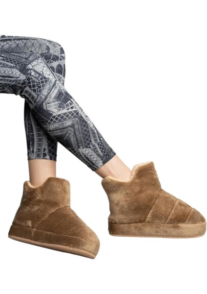 Kadın Panduf Ev Ayakkabısı Ev Botu Kalın Hafif Taban Kahverengi fiyatları