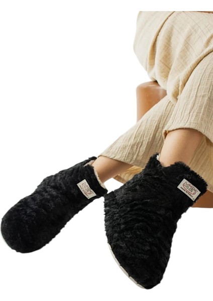 Kadın Panduf Kaydırmaz Taban Ev Botu Kalın Hafif Taban Siyah fiyatları