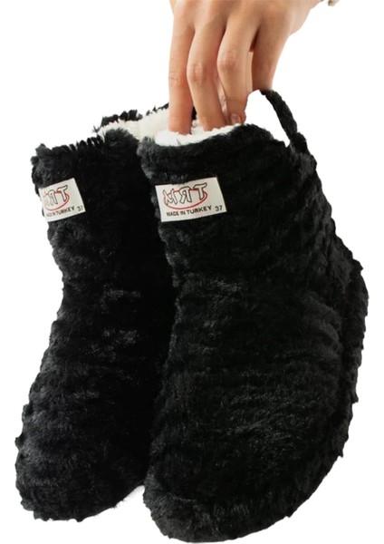 Kadın Panduf Kaydırmaz Taban Ev Botu Kalın Hafif Taban Siyah modelleri