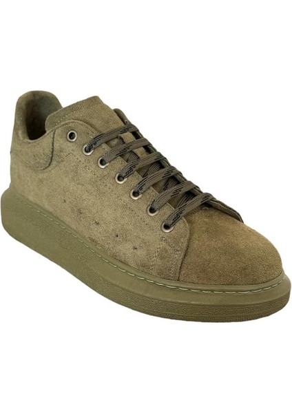 Erkek Yüksek Taban Süet Günlük Sneaker Ayakkabı Haki