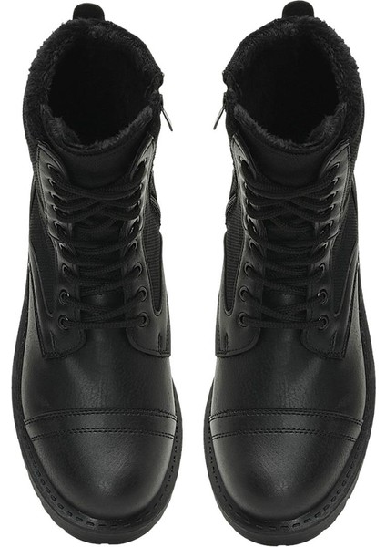 Erkek Su ve Soğuğa Dayanıklı Fermuarlı çi Kürklü Bot SİYAH fırsatları