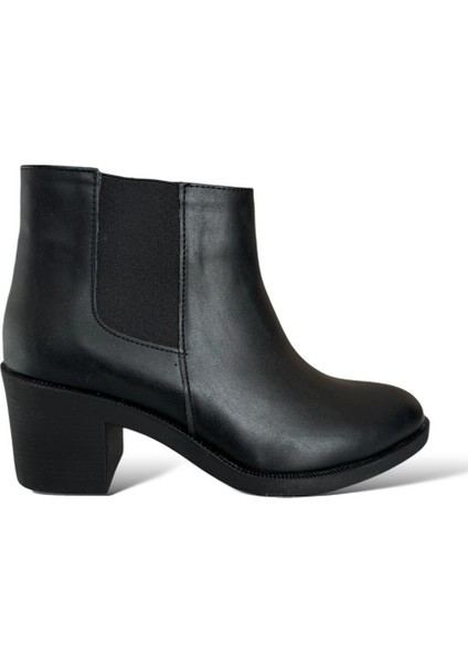 Kadın Kısa Topuklu Fermuarlı Kadın Bot (7 Cm) SİYAH