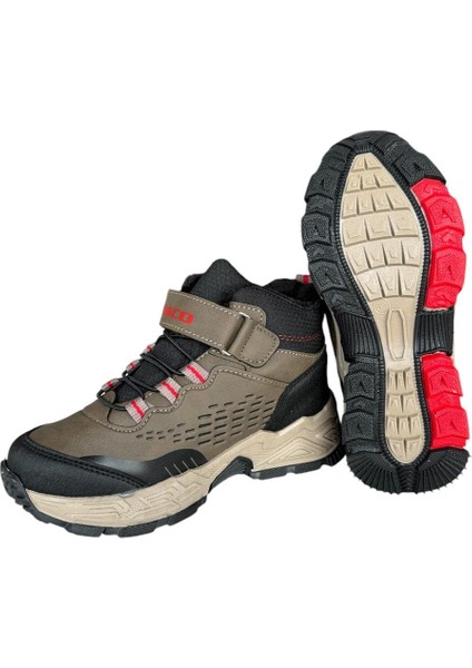 Cırtlı Içi Yünlü Soğuk Geçirmez Outdoor Günlük Çocuk Bot Vizon - Kırmızı modelleri