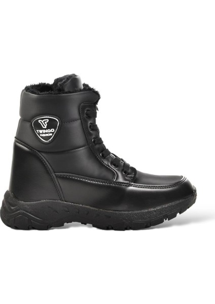 Soğuk Geçirmez İçi Kürklü Spor Kar Botu SİYAH - SİYAH