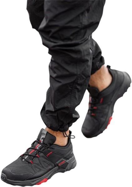Erkek Su Itici Soğuk Geçirmez Günlük Trekking Outdoor Ayakkabı Siyah - Kırmızı modelleri