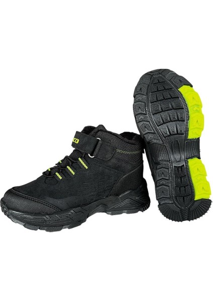 Cırtlı Içi Yünlü Soğuk Geçirmez Outdoor Günlük Çocuk Bot Siyah - Sarı modelleri