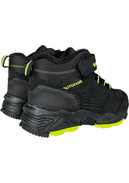 Cırtlı Içi Yünlü Soğuk Geçirmez Outdoor Günlük Çocuk Bot Siyah - Sarı fırsatları