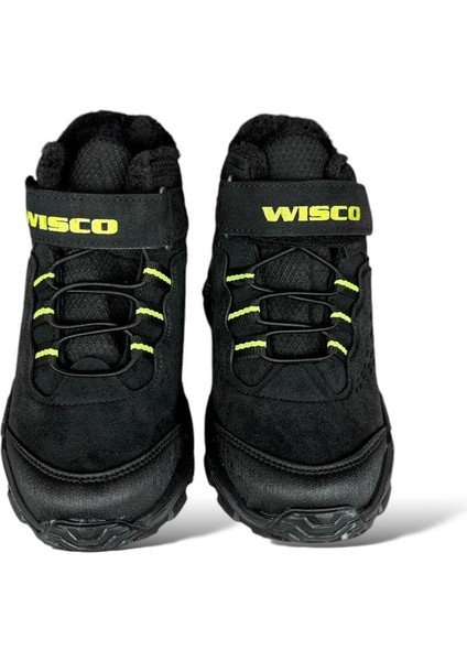 Cırtlı Içi Yünlü Soğuk Geçirmez Outdoor Günlük Çocuk Bot Siyah - Sarı indirimleri