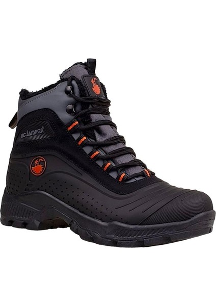 Erkek Su ve Soğuğa Dayanıkı İçi Yünlü Kaymaz Kauçuk Taban Fermuarlı Trekking Outdoor Bot SİYAH - TURUNCU fiyatları