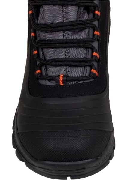 Erkek Su ve Soğuğa Dayanıkı İçi Yünlü Kaymaz Kauçuk Taban Fermuarlı Trekking Outdoor Bot SİYAH - TURUNCU fırsatları