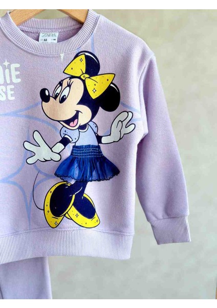 Minnie Mouse Baskılı Kız Çocuk Taytlı Alt Üst Takım fiyatları