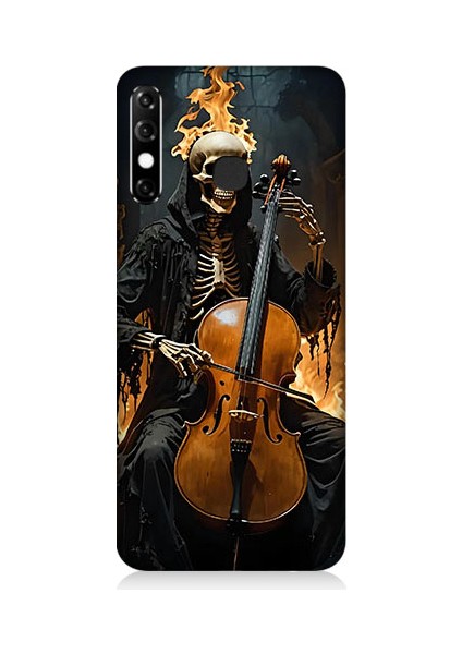 Infinix Hot 8 Uyumlu Iskelet Çello Desenli Silikon Kılıf