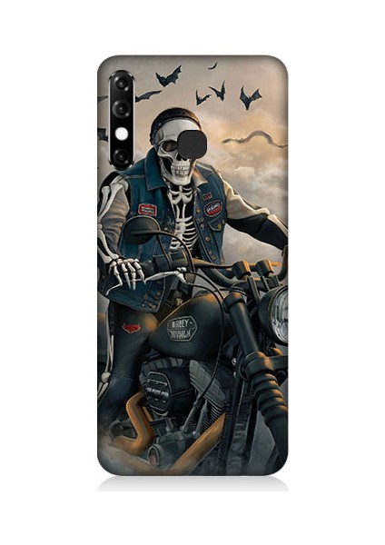Infinix Hot 8 Uyumlu Iskelet Motosiklet Desenli Silikon Kılıf