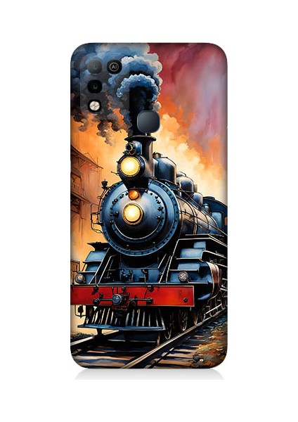 Infinix Hot 10 Play Uyumlu Buharlı Tren Desenli Silikon Kılıf
